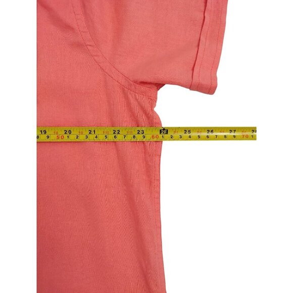 Lagascaron Mens XL Coral Linen Blend Short Sleeve Button-Up Shirt. - Picture 7 of 8